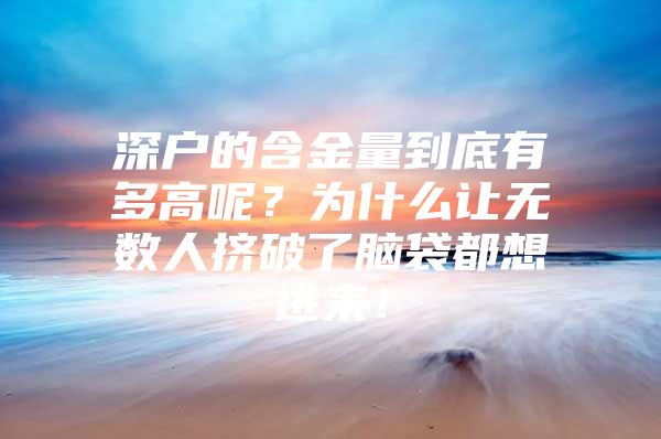 深户的含金量到底有多高呢？为什么让无数人挤破了脑袋都想进来！