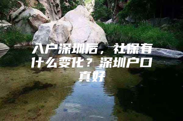 入户深圳后，社保有什么变化？深圳户口真好