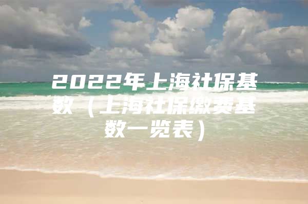 2022年上海社保基数（上海社保缴费基数一览表）