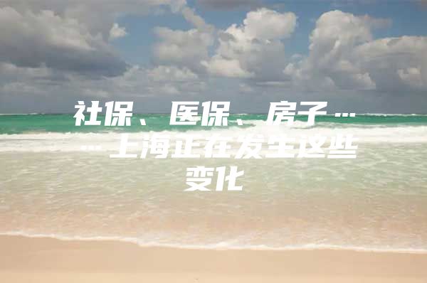 社保、医保、房子……上海正在发生这些变化