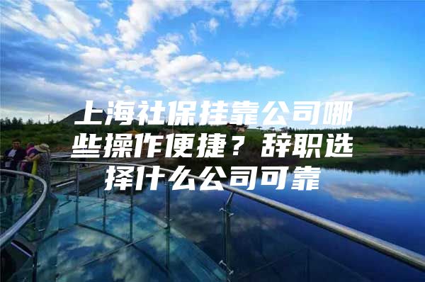 上海社保挂靠公司哪些操作便捷？辞职选择什么公司可靠