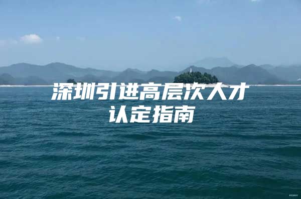 深圳引进高层次人才认定指南