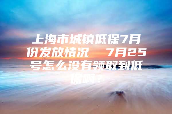 上海市城镇低保7月份发放情况  7月25号怎么没有领取到低保啊？