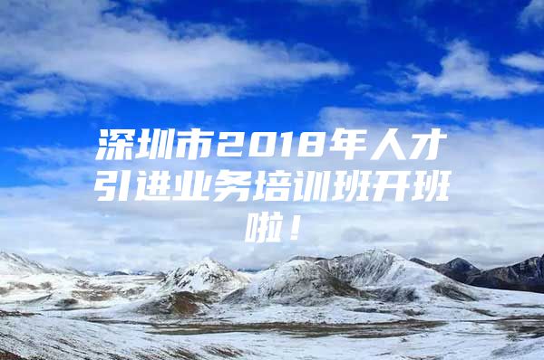 深圳市2018年人才引进业务培训班开班啦！