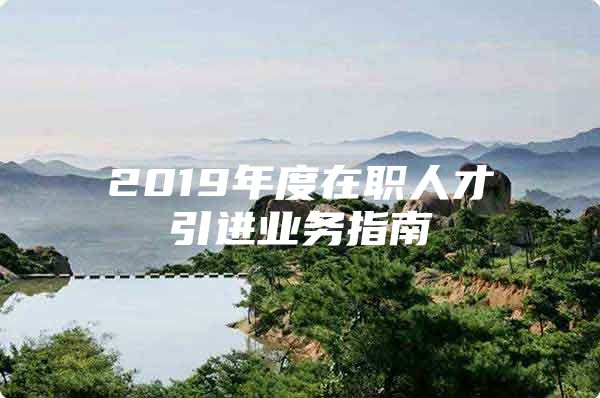 2019年度在职人才引进业务指南