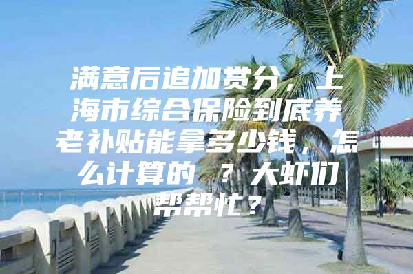 满意后追加赏分，上海市综合保险到底养老补贴能拿多少钱，怎么计算的 ？大虾们帮帮忙？