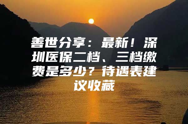 善世分享：最新！深圳医保二档、三档缴费是多少？待遇表建议收藏