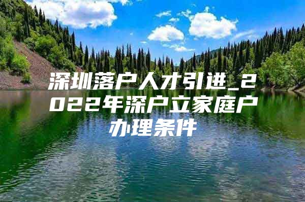 深圳落户人才引进_2022年深户立家庭户办理条件