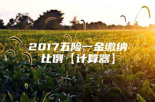 2017五险一金缴纳比例【计算器】