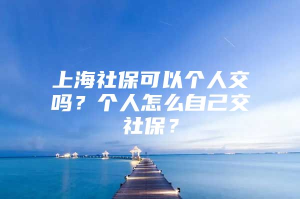 上海社保可以个人交吗？个人怎么自己交社保？