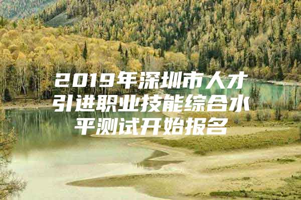 2019年深圳市人才引进职业技能综合水平测试开始报名