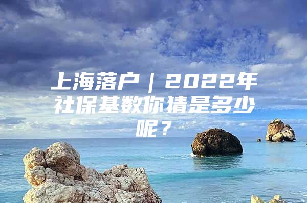 上海落户｜2022年社保基数你猜是多少呢？