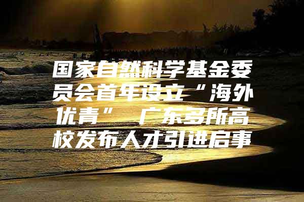 国家自然科学基金委员会首年设立“海外优青” 广东多所高校发布人才引进启事