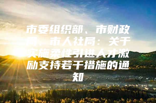 市委组织部、市财政局、市人社局：关于实施柔性引进人才激励支持若干措施的通知