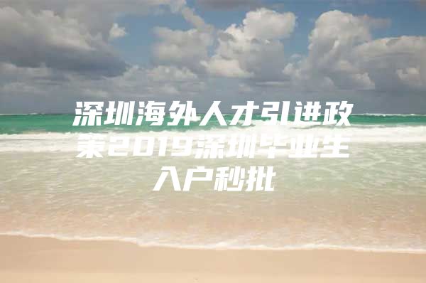 深圳海外人才引进政策2019深圳毕业生入户秒批