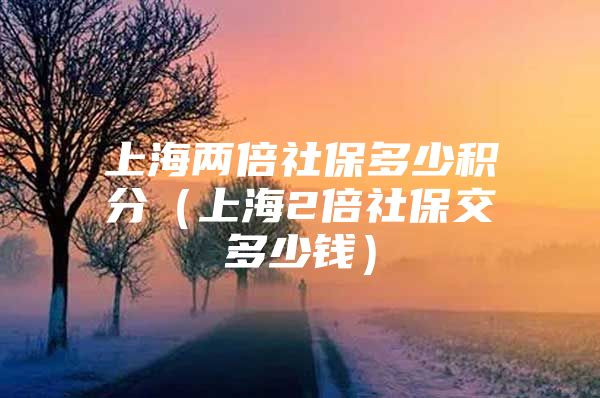 上海两倍社保多少积分（上海2倍社保交多少钱）