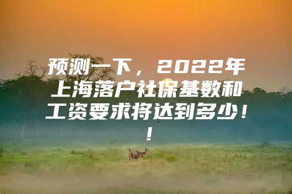 预测一下，2022年上海落户社保基数和工资要求将达到多少！！