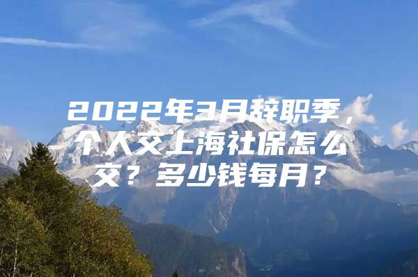 2022年3月辞职季，个人交上海社保怎么交？多少钱每月？