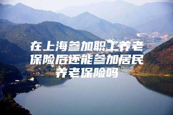 在上海参加职工养老保险后还能参加居民养老保险吗