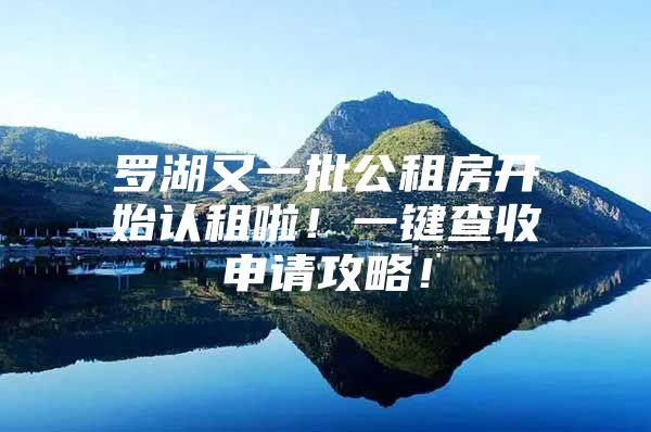 罗湖又一批公租房开始认租啦！一键查收申请攻略！