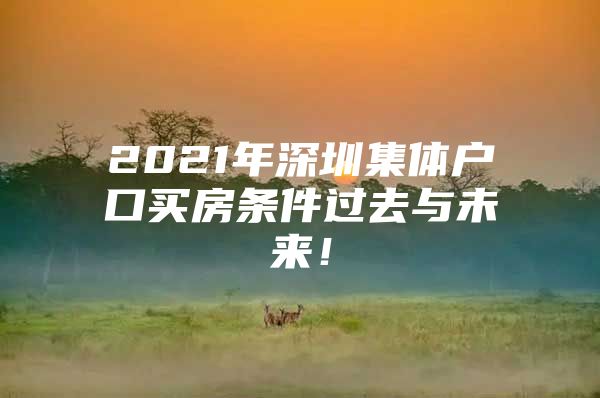 2021年深圳集体户口买房条件过去与未来！