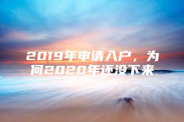 2019年申请入户，为何2020年还没下来