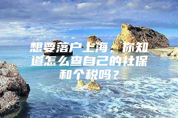 想要落户上海，你知道怎么查自己的社保和个税吗？