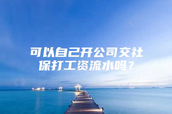 可以自己开公司交社保打工资流水吗？