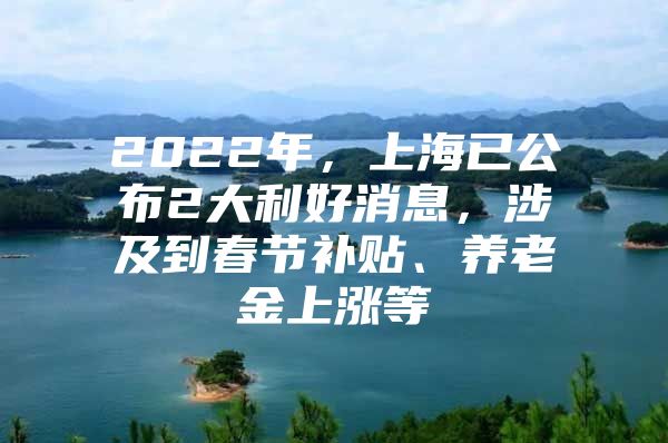 2022年，上海已公布2大利好消息，涉及到春节补贴、养老金上涨等