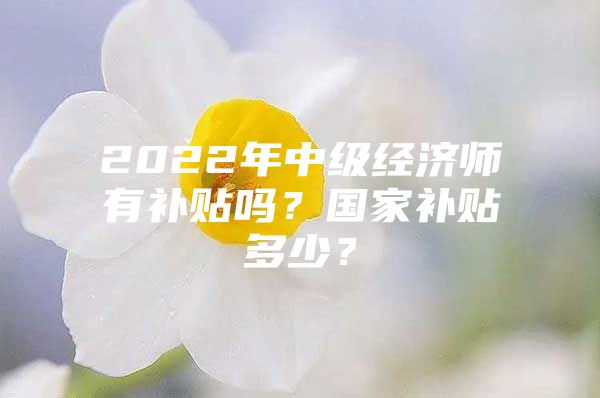 2022年中级经济师有补贴吗？国家补贴多少？