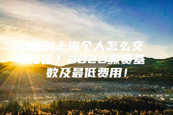 原创上海个人怎么交社保？2022缴费基数及最低费用！