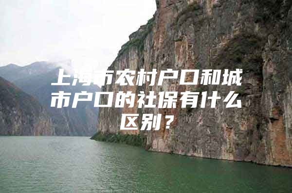 上海市农村户口和城市户口的社保有什么区别？