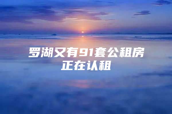 罗湖又有91套公租房正在认租