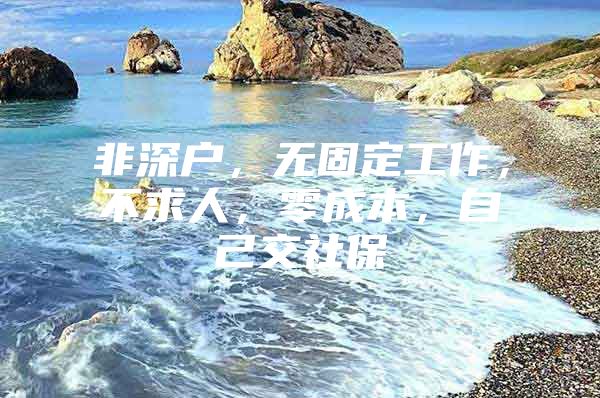 非深户，无固定工作，不求人，零成本，自己交社保