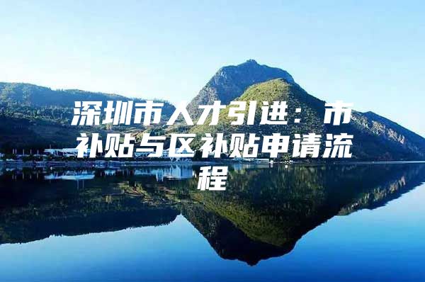 深圳市人才引进：市补贴与区补贴申请流程