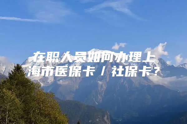 在职人员如何办理上海市医保卡／社保卡？