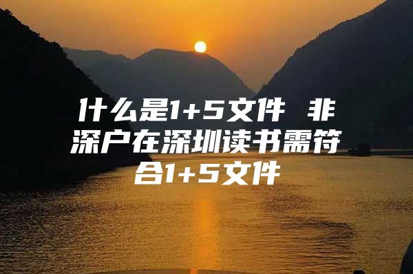 什么是1+5文件 非深户在深圳读书需符合1+5文件