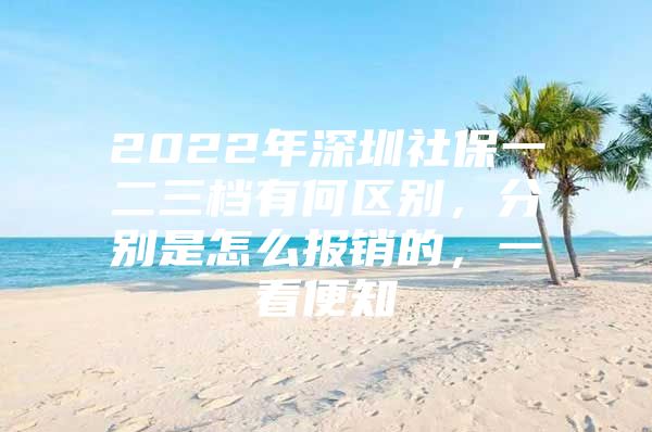 2022年深圳社保一二三档有何区别，分别是怎么报销的，一看便知