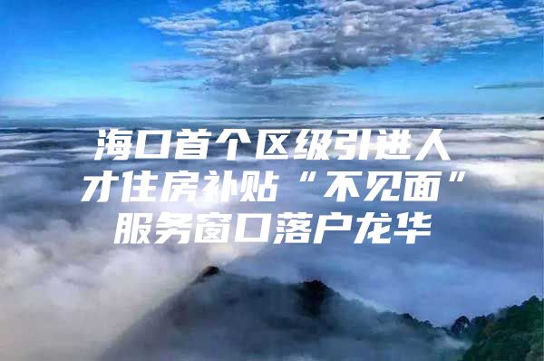 海口首个区级引进人才住房补贴“不见面”服务窗口落户龙华