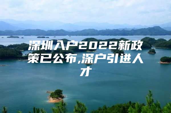 深圳入户2022新政策已公布,深户引进人才