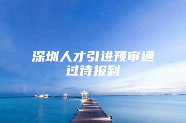 深圳人才引进预审通过待报到