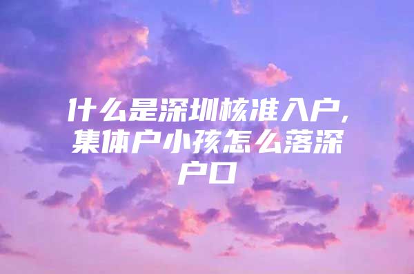 什么是深圳核准入户,集体户小孩怎么落深户口