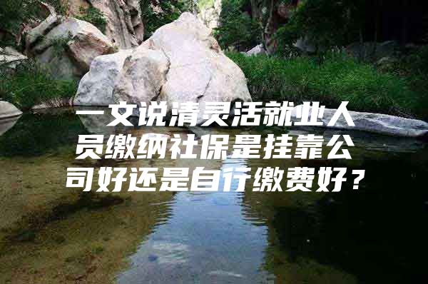 一文说清灵活就业人员缴纳社保是挂靠公司好还是自行缴费好？