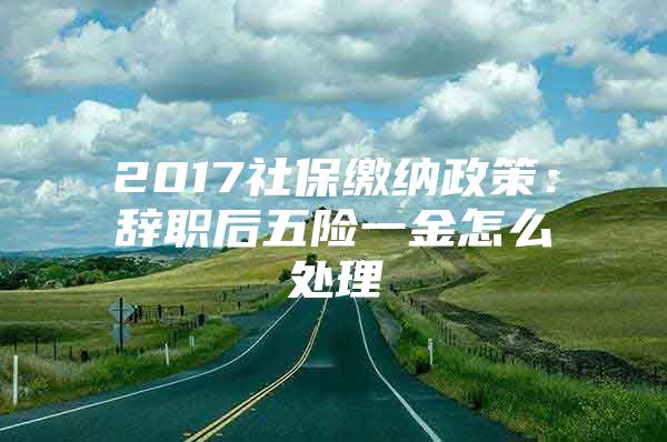 2017社保缴纳政策：辞职后五险一金怎么处理