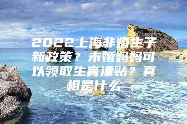 2022上海非婚生子新政策？未婚妈妈可以领取生育津贴？真相是什么