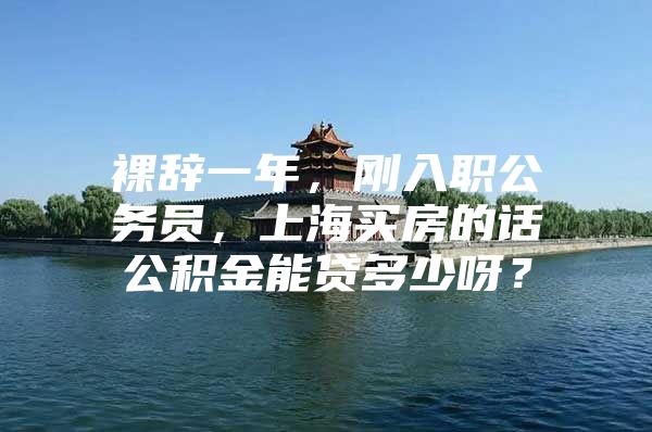 裸辞一年，刚入职公务员，上海买房的话公积金能贷多少呀？