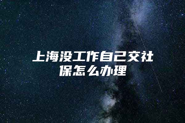 上海没工作自己交社保怎么办理