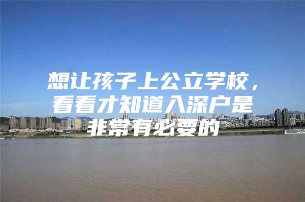 想让孩子上公立学校，看看才知道入深户是非常有必要的