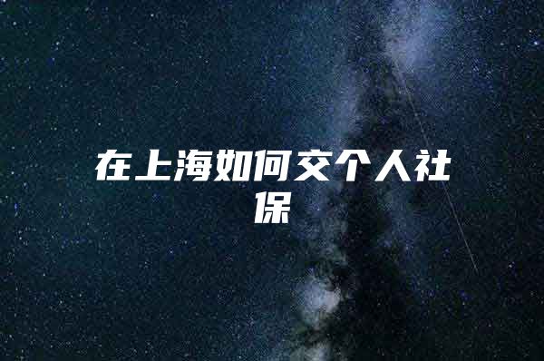 在上海如何交个人社保