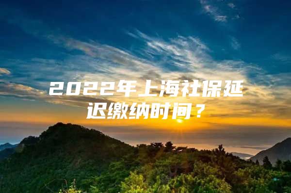 2022年上海社保延迟缴纳时间？